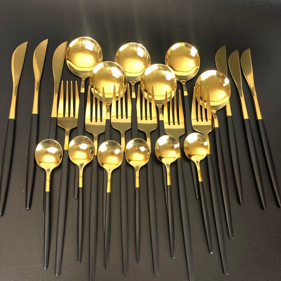 24pcs Stainless Steel Cutlery Set Portuguese Spoon Western Cutlery Sets - Picture 1 of 16